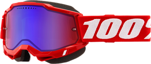 Accuri 2 Snowmobile Goggle Neon Red Mirror Red/Blue Lens