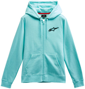 Womens Ageless Chest Hoodie Light Aqua/Black Xs