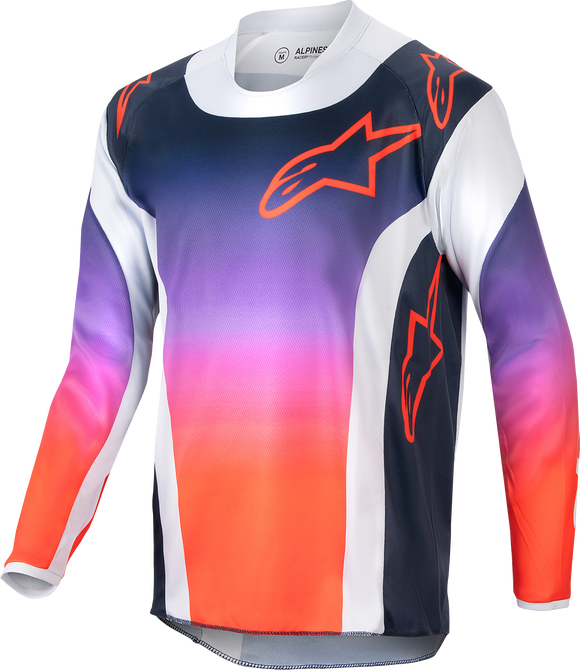 Youth Racer Hoen Jersey Light Grey/Hot Orange/Black Md