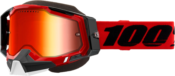 Racecraft 2 Snowmobile Goggle Red Mirror Red Lens