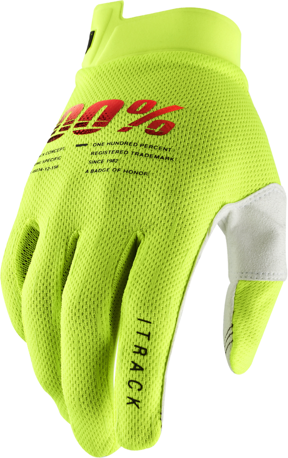 Itrack Youth Gloves Fluo Yellow Lg