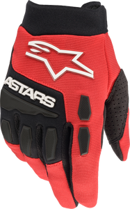 Youth & Kids Full Bore Gloves Bright Red/Black Yxs