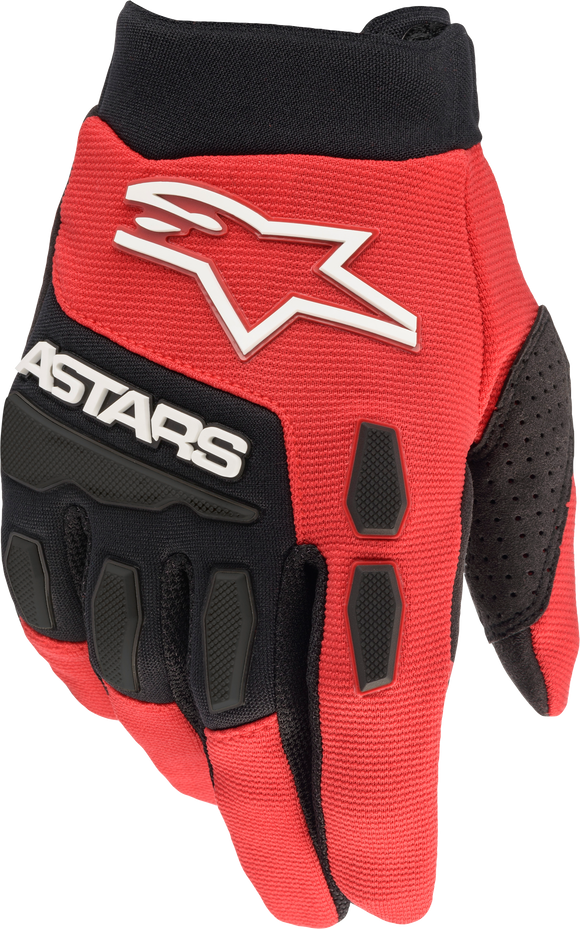 Youth & Kids Full Bore Gloves Bright Red/Black Yl