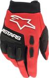 Youth & Kids Full Bore Gloves Bright Red/Black Yl