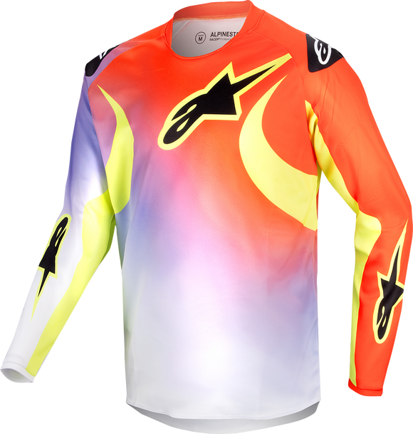 Youth Racer Lucent Jersey White/Neon Red/Yellow Fluo Md