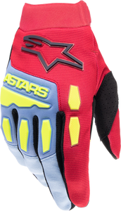 Youth & Kids Full Bore Gloves Light Blue/Red Berry/Black Yxs