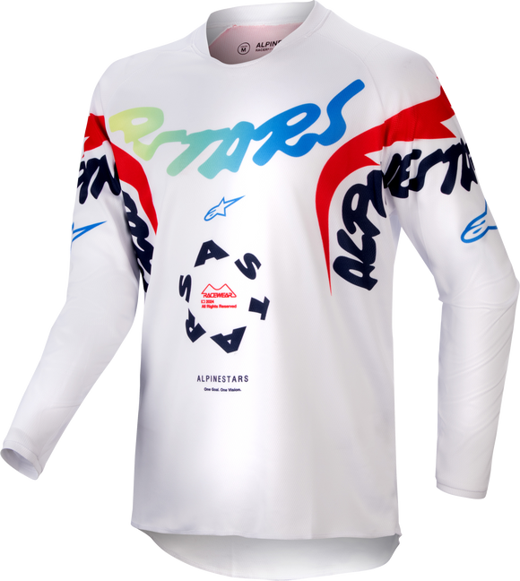 Youth Racer Hana Jersey White/Multicolor Md