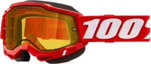 Accuri 2 Snowmobile Goggle Neon Red Yellow Lens