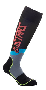 Youth Mx Plus 2 Socks Black/Yellow Fluo/Coral Md/Lg