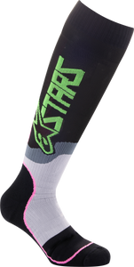 Youth Mx Plus 2 Socks Blk/Grn Neon/Pink Fluo Md/Lg