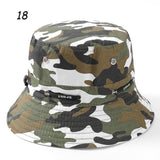 Sparsil Unisex Outdoor Camouflage Bucket Hat Double-Sided Wearable Fishing Caps Men Women Solid Fashion Sunscreen Breathable Hat