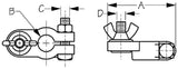 WING NUT BATTERY TERM(POS/NEG)