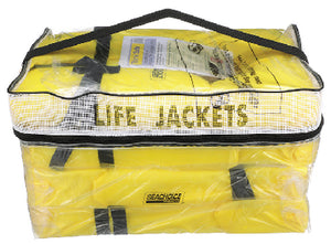 YEL ADLT LIFE VEST 4PAK W/BAG