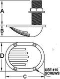 1-1/2' SCOOP THRU-HULL W/NUT