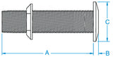 1-1/4  #316 SS LONG THRU-HULL