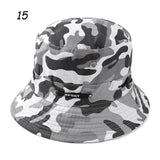 Sparsil Unisex Outdoor Camouflage Bucket Hat Double-Sided Wearable Fishing Caps Men Women Solid Fashion Sunscreen Breathable Hat