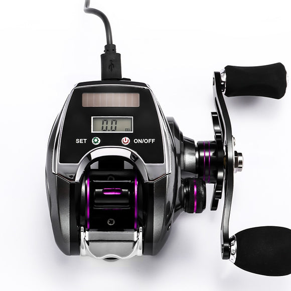 Electronic Fishing Reel Counter Digital Display Baitcasting Reel 8.0:1 High Speed Ratio 2020 New Profile Line Pesca