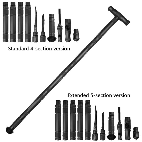 Hiking Aluminum Alloy Tactical Stick Trekking Pole Portable Camping Tactical Cane Multi-Functional Defensive Sports 2020