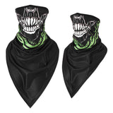 Men Girl Breathable Sport Red Skull Bandana Scary Face Ski Triangle Scarf Fishing Hiking Running Neck Gaiter Cover Headband Thin