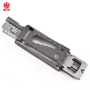 1PC Outdoor EDC Portable Emergency Repair Multitool With LED Light Stainless Steel Screwdriver Wrench Set Bicycle Repair Tool