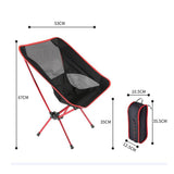 Portable Collapsible Moon Chair Fishing Camping BBQ Stool Folding Extended Hiking Seat Garden Ultralight Office Home Furniture