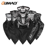 Men Girl Breathable Sport Red Skull Bandana Scary Face Ski Triangle Scarf Fishing Hiking Running Neck Gaiter Cover Headband Thin