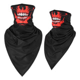 Men Girl Breathable Sport Red Skull Bandana Scary Face Ski Triangle Scarf Fishing Hiking Running Neck Gaiter Cover Headband Thin